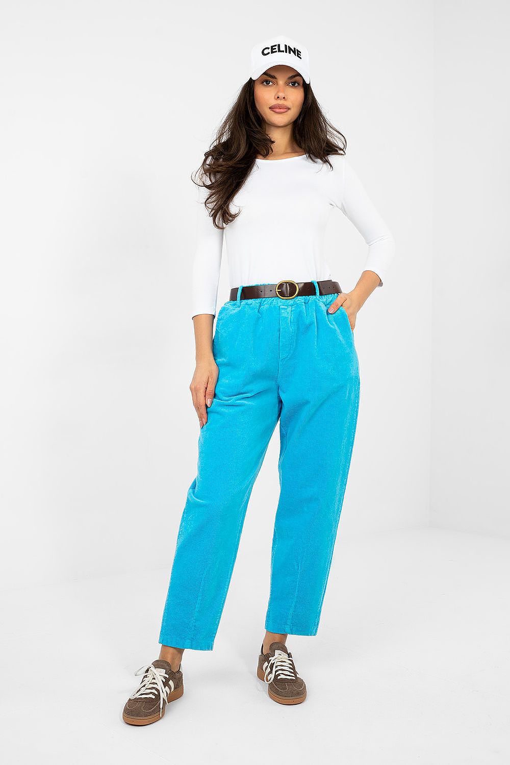  Pantalon en velours côtelé model 224057 Italy Moda 