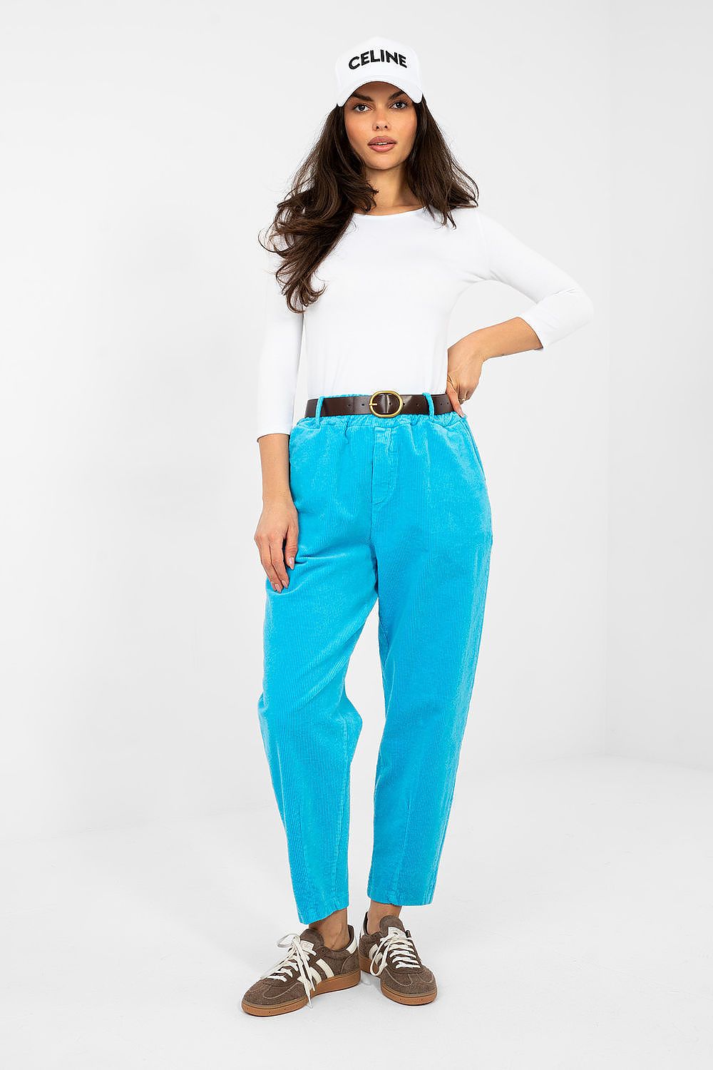  Pantalon en velours côtelé model 224057 Italy Moda 