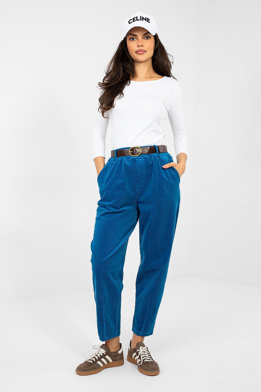 Pantalon en velours côtelé model 224058 Italy Moda 
